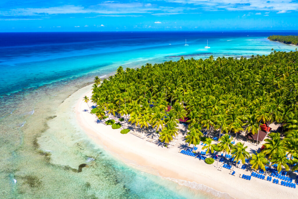 aerial view of beach in Dominican Republic 