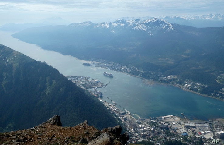 Cruise ships near downtown Juneau, Alaska, in May 2019, in this view from from Mount Juneau. The Canadian government has